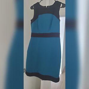Loft midi dress black and blue
